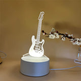 Gaeaspace  -  1pc 3D Stereo Night Light, Guitar Bedside Lamp, Acrylic Table Lamp, LED Warm White Desk Lamp