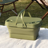 Gaeaspace  -  Picnic Basket Large Capacity Portable Ins Style Basket Outdoor Spring Outing Picnic with Lid Foldable Basket CampingTools