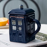 Gaeaspace  -  1pc 450ml Creative Police Box Mug Funny Ceramic Coffee Tea Cup with Gift Box Milk Drinks Breakfast Cup Birthday Gift Kitchenware