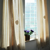 Gaeaspace  -  Premium 100% Cotton Blackout Curtains for Living Room Bedroom Retro Hand Crochet Kitchen Curtain Blinds with Tassels Tap Top