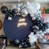 Gaeaspace  -  Birthday Party Balloons Kit Black White Silver Confetti Latex Balloon Garland Arch Baby Shower Wedding Birde Shower Decoration