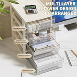 Gaeaspace  -  1Pc Storage Box,Space-Saving Clear Drawer Organizer (2/3/4-Tier) Sort Office,Home,dormitory,Makeup, Pens, Jewelry, Stationary ﻿