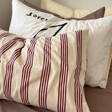 Gaeaspace  -  Korean Style Cotton Stripe Pillow Case Envelop Sleeping Pillowcase Cushion Cover Bedroom Decorations Home Room Bedding Decor