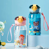 Gaeaspace  -  1pc 400ml Kids Water Sippy Cup With Straw Cartoon Leakproof Water Bottles Outdoor Portable Drink Bottle Children's Lovely Cup