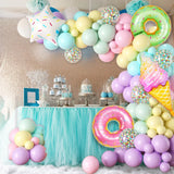 Gaeaspace  -  102pcs Candy Donut Ice Cream Macaron Colorful Foil Balloon Garland Arch Wedding Birthday Party Decoration Kids Baby Shower Girls