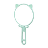 Gaeaspace  -  1pc Simple Cat Ears Handheld HD Makeup Mirror Portable Foldable Dual-Use Desktop Mirror Affordable Student Handle Makeup Mirror