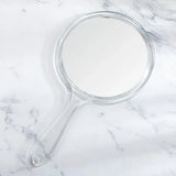 Gaeaspace  -  Hand Mirror Double-sided Handheld Mirror 1x/3x Magnifying Mirror With Handle Transparent Hand Mirror Rounded Shape Makeup Mirror