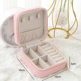 Gaeaspace  -  Mini Jewelry Storage Box Portable Travel Organizer Jewelry Case Leather Storage Earrings Necklace Ring Jewelry Organizer Display