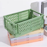 Gaeaspace  -  Creative Foldable Storage Boxes Student Desktop Collapsible Crate Organizer Tape Stationery Cosmetic Rack Folding Storage Basket