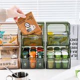 Gaeaspace  -  2Pcs/Set Transparent Office Kitchen Coffee Capsules Tea Bag Snacks Storage Box Bedroom Desktop Cosmetics Lipstick Shelving