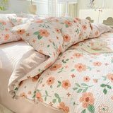 Gaeaspace  -  Bedding Set Minimalist Rural Style Floral. Selsack Four PIECE Set, Washing Cotton Bed Sheets, Bed Sheets,Covers, Girl