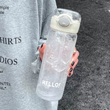 Gaeaspace  -  500/600ML Large Capacity Plastic Straw Water Bottles For School Sports Water Bottle BPA Free Portable Leak-proof Drinkware Cup