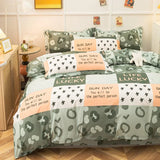 Gaeaspace  -   Bedding Set for Girl Boy Bedroom KIDS Modern Comforter Duvet Cover Flat Sheet Pillowcase  Home Textile Soft Bed Linen