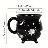 Gaeaspace  -  1pc Son Moon Stars Coffee Mug 350ml/11.8oz Divination Brew Shaped Ceramic Coffee Cup Christmas Holiday Gifts Family Unique Gifts