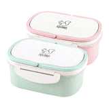 Gaeaspace  -  Wheat Straw Lunch Box for Kids Cartoon Bento Box Portable Eco-friendly Food Container for Picnic School Microwavable