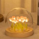 Gaeaspace  -  Artificial Tulip Flower Night Light Handmade DIY Bedside Lamp LED Night Lamp Bedroom Decor Christmas Birthday Gifts Table Lamp