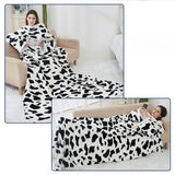 Gaeaspace  -  Lengthen Thickened Flannel Nightgown, Lamb Fleece, Simple Home Sofa, Lazy Blanket with Sleeves, Wearable Casual Cloak