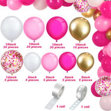 Gaeaspace  -  Pink Balloons Garland Arch Kit With Rose Gold Chrome Ballon Set for Birthday Princess Theme Party Background Decoration Supplies