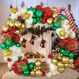 Gaeaspace  -  Christmas Balloon Garland Arch Kit Red Green Lolipop Cone Star Foil Balloons New Year Christmas Party Decoration Supplies Gifts