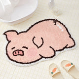 Gaeaspace  -  Tufting Piggy Bathroom Mat Soft Plushy Rug Kids Bedroom Carpet Doormat Floor Anti Slip Pad Aesthetic Home Room Winter Warm Decor