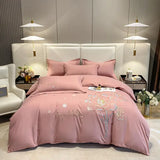 Gaeaspace  -  New Class a High Precision Cotton Brushed Embroidery Four-Piece Set Pure Cotton Bed Sheet Duvet Cover