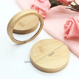 Gaeaspace  -  1Pcs Pure Wooden Portable Mirror Mini Small Makeup Mirror Female Hand-held Beauty Makeup Mirror Small Round Mirrors