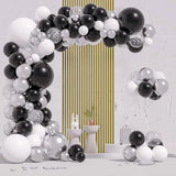 Gaeaspace  -  Birthday Party Balloons Kit Black White Silver Confetti Latex Balloon Garland Arch Baby Shower Wedding Birde Shower Decoration