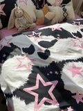 Gaeaspace  -  SWEET cool star pink black bedding set kid teen girl,twin full queen king cotton home textile bed sheet pillow case quilt cover