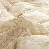 Gaeaspace  -  Winter Soft Carved Velvet Fleece Princess Wedding Bed Skirt Bedding Set Duvet Cover Quilt Cover Bedspread Bed Linen Pillowcases