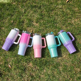 Gaeaspace  -  1pc 40oz Thermos Bottle Vaccuum Bottle Stainless Steel Cup Thermal Water Bottle with Handle Rainbow Thermal Mug Car Leakproof