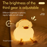 Gaeaspace  -  Musical Duck Night Lamp Cute Silicone Duck Night Lamp Touch Warm Light USB Charging Timer Room Decoration Creative Children Gift