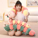 Gaeaspace  -  Cute Cartoon 90/120CM Caterpillar Pillow Home Bedroom Girls Sleeping Throw Pillow Living Room Sofa Cushion Bay Window Pillow