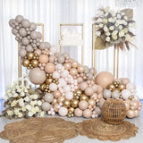 Gaeaspace  -  New Arrival 119Pcs Brown Nude Latex Balloon Wreath Arch Set for Birthday Wedding Party Decoration