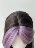 Gaeaspace  -  Wigs for Women Long Straight Black and Purple Wig Humen Hair cosplay wig Fashion Tenderness ウィッグ