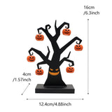 Gaeaspace  -  Metal Black Spooky Evil Tree Halloween Village Accessories, 6.3” Tall Artificial Ghost Tree Home Tabletop Holiday Decorations