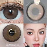 Gaeaspace  -  1 Pair Colorful Natural Contact Lenses For Eyes Cosmetic Blue Lenses Beauty Brown Grey Lenses Eye Lentes with Diopter