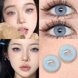 Gaeaspace  -  1Pair New Colored Contact Lenses Cosmetics For Eyes Natural Prescription Myopia Lenses Blue Beauty Pupil Free Shipping