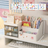 Gaeaspace  -  Multifunctional Kawaii Pen Holder Organizer Desktop Stationery Pencil Storage Box Drawer Desk Cute Ins Multi-layer Storage Box