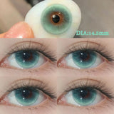 Gaeaspace  -  Colored Contact 2Pcs Year New  Lenses with Myopia Degree Grade 0.00- 8.00 Blue Green Beauty Pupilentes Soft Lens KSSEYE