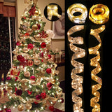 Gaeaspace  -  Ribbon Fairy Light Christmas Decorations Christmas Tree Ornaments For Home Xmas String Bows Navidad Natal New Year