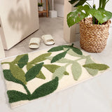 Gaeaspace  -  Leaves Flowers Tufting Bathroom Mat Doormat Soft Fluffy Rug Bedroom Bedside Carpet Anti-slip Floor Pad Aesthetic Home Room Decor