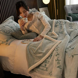 Gaeaspace  -  New Single Layer Thickened Milk Velvet Flannel Blanket Cover Blanket Air Conditioning Blanket