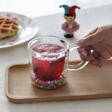 Gaeaspace  -   Shining Fairy Double Layer Quicksand Water Cup Big Ear Coffee Breakfast Heat Insulation Bubble Sequin Creative Glass