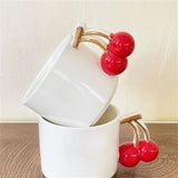 Gaeaspace  -  Three-dimensional Hand-painted Cherry Ceramic Cup Korean-style Ins Creative Mug Household Phnom Penh Light Luxury Water Cup