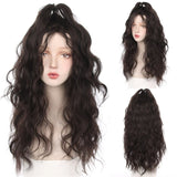 Gaeaspace  -  Golden Lolita Role Play Wig Blonde Short Wavy Synthetic Hair Wig with Bangs Heat Resistant Brown Hair