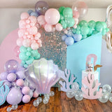 Gaeaspace  -  149Pieces Colorful Balloons Garland Arch Kit Fishtail Shell Foil Balloons Marine Themed Birthday Baby Shower Wedding Decorations