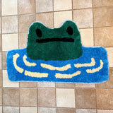 Gaeaspace  -  Frog Tufted Rug Funny Thickened Non Slip Foot Mat Hallway Porch Area Rug for Home Livingroom Door Mats Bathroom Rug Carpet