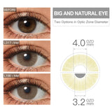 Gaeaspace  -  Colors Contact Lenses With Degree Power Yearly 1 Pair Lenses With Diopters Prescription Lenses Natural Color Beauty Pupils Lens