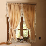 Gaeaspace  -  Light luxury French cream wind beige curtain log wind ruffled short curtain door curtain partition  шторы для спальни