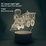 Gaeaspace  -  1pc  Train  3D Night Light, 3D Optical Illusion Lamp With Touch, 7-Color Changing Ambient Light For Bedroom